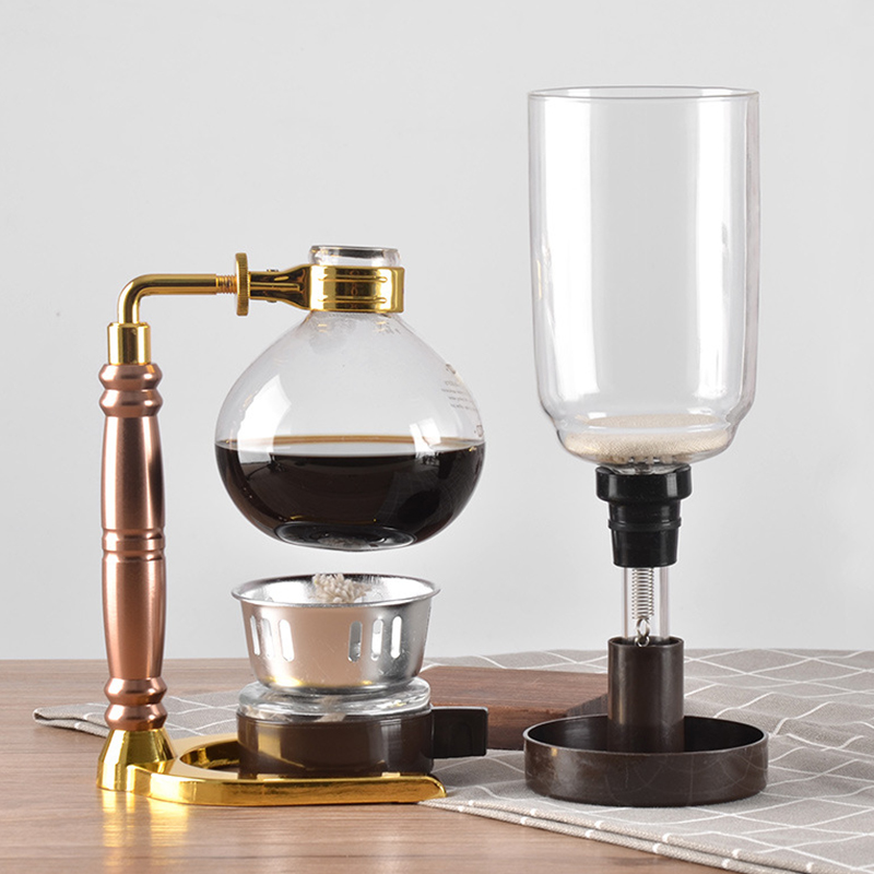 Japanese Style Siphon Coffee Maker Tea Pot Vacuum Coffeemaker Glass Type Machine Filter 3cup - 4