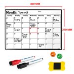 A4 Whiteboard Dry Erase Heavy Duty Magnetic Monthly Refrigerator Calendar Durable Made From Highest Quality Surface Material - 6