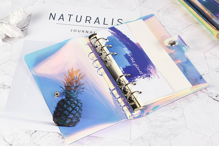 A6a5 Transparent Laser Notebook Bullet Journal Planner Organizer Diary With Ring Binder Inner Paper Pages - 11