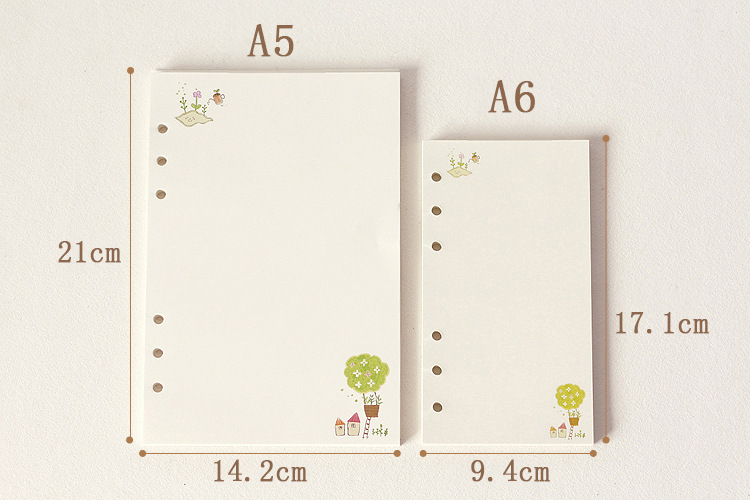 Kawaii A5 A6 Loose Leaf Notebook Paper Refill 45 Sheets Spiral Binder Weekly Monthly Daily Planner Agenda Index Inner Pages - 1