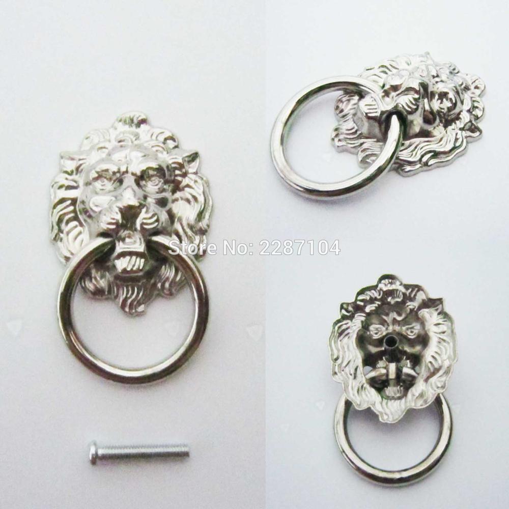 Vintage Decorative Metal Lion Head Furniture Door Cabinet Dresser Drawer Pull Handle Knob O Ring 5 Length Screw Can Be Choose - 4