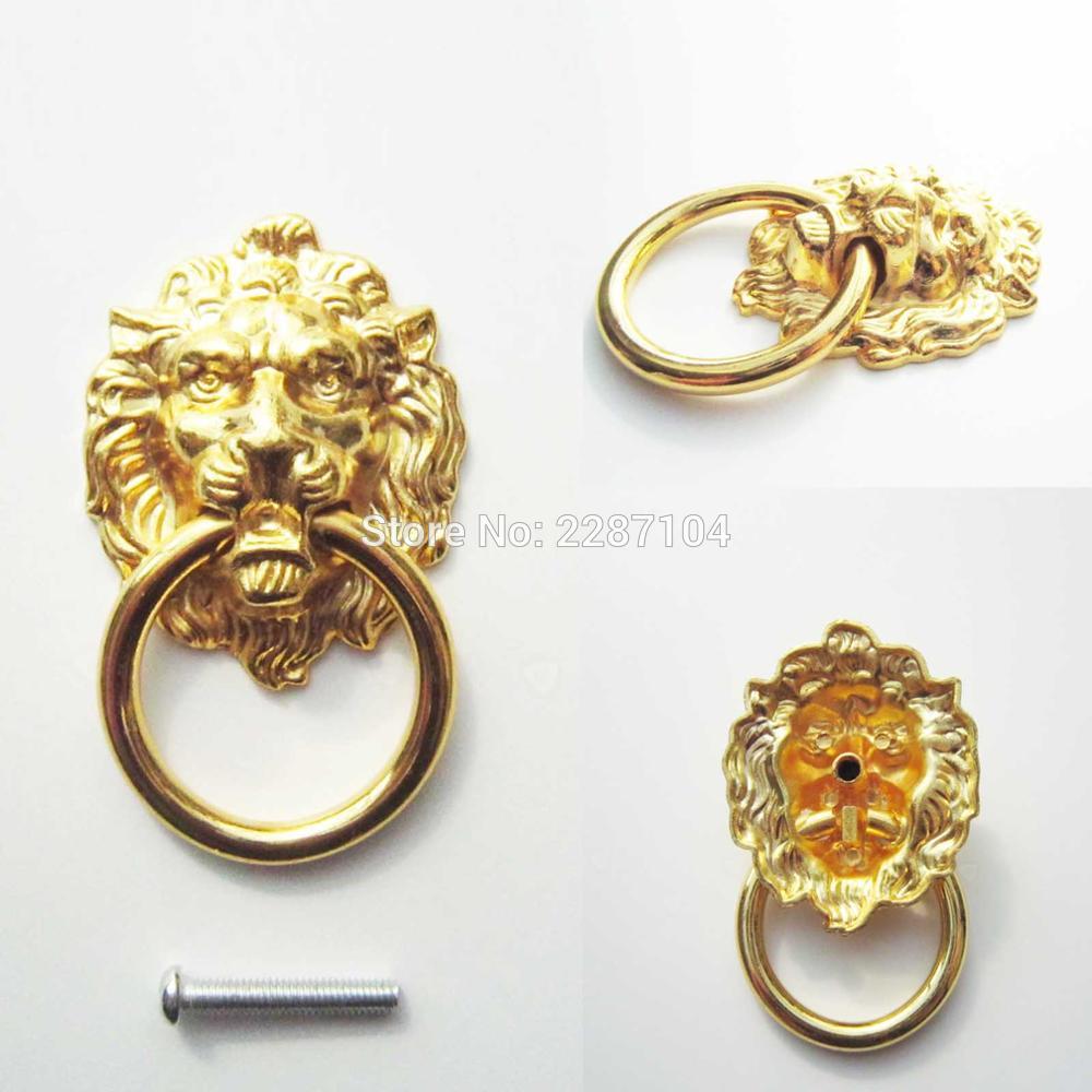 Vintage Decorative Metal Lion Head Furniture Door Cabinet Dresser Drawer Pull Handle Knob O Ring 5 Length Screw Can Be Choose - 3