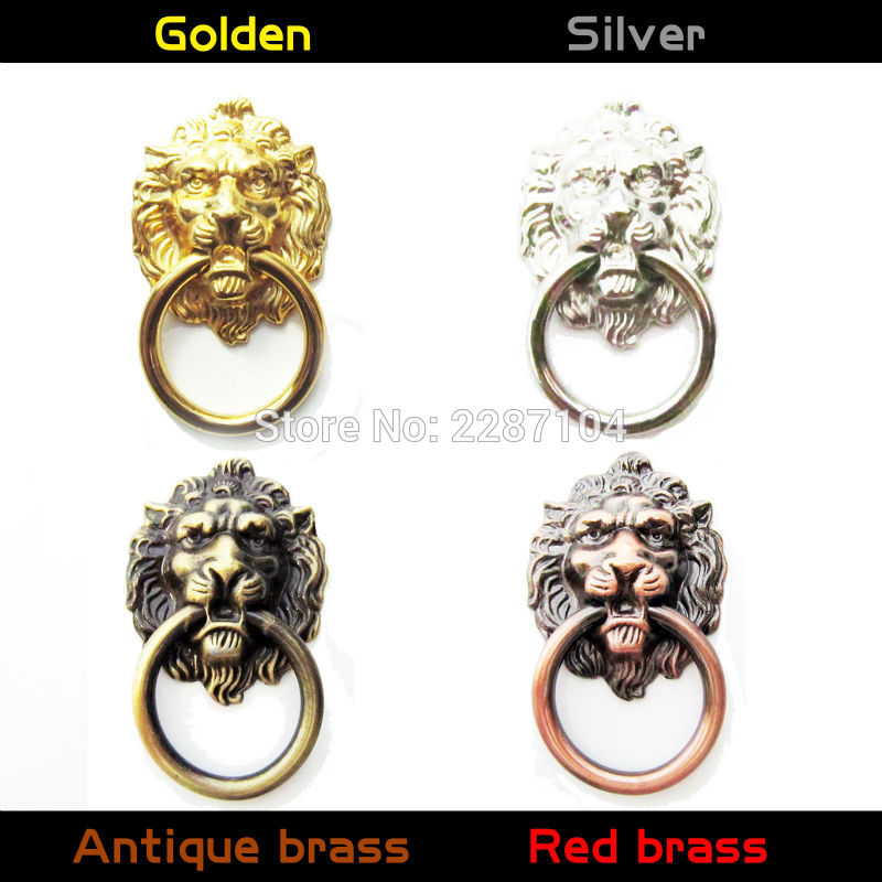 Vintage Decorative Metal Lion Head Furniture Door Cabinet Dresser Drawer Pull Handle Knob O Ring 5 Length Screw Can Be Choose - 2