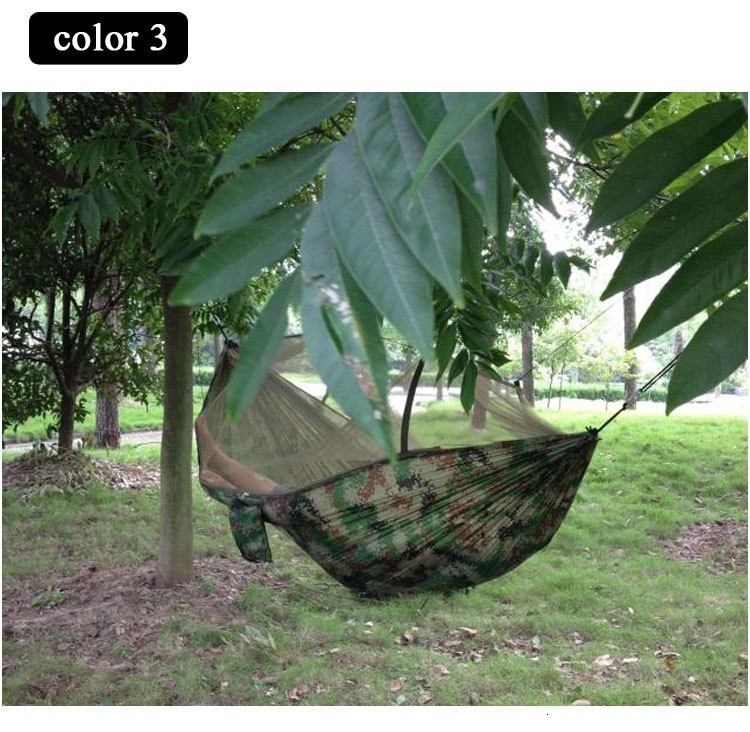 12 Person Highstrength Parachute Fabric Camping Hammock With Mosquito Net Portable Swing Bed For Outdoor Adventure Hunting Sleeping - 9