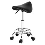 Adjustable Work Rotating Saddle Round Chair 5 Rolls Leather Lift Bar Swivel Stool For Home Office Accessories