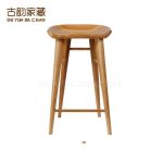 Solid Wood Bar Chair Dining Household Nordic Log Simple Leisure High-footed Stool Front Desk Study - 3