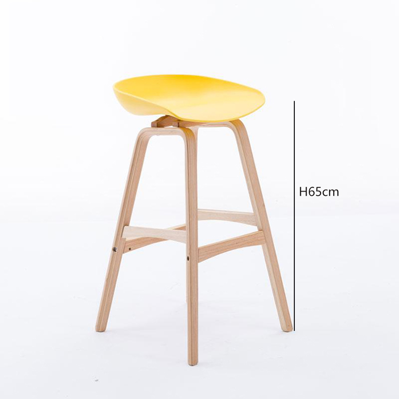 European Solid Wood Bar Stools Modern Minimalist Design Nordic Style High Chairs For Restaurant Or Home - 2