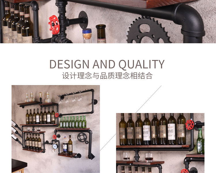 Modern Minimalist Wallmounted Iron Art Wine Rack Flat Style Cabinet Holder For Home Decor Cf - 7