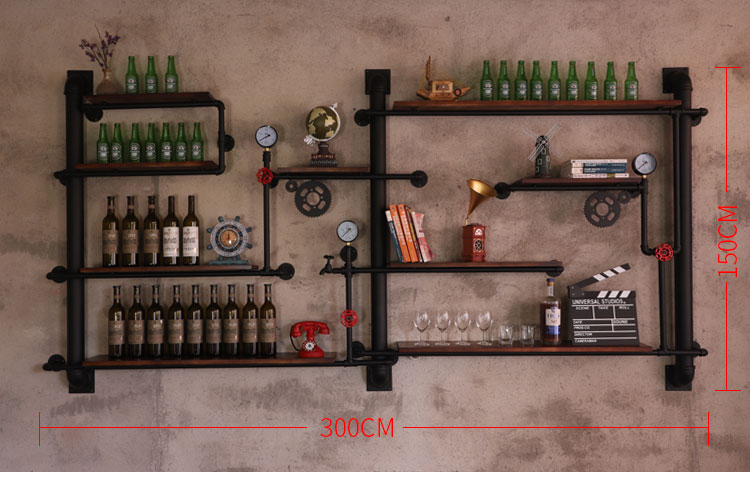 Industrial Iron Pipe Wine Rack Creative Bottle Organizer Storage Display Art Tv Cabinet Dcor House Decoration Accessory - 13