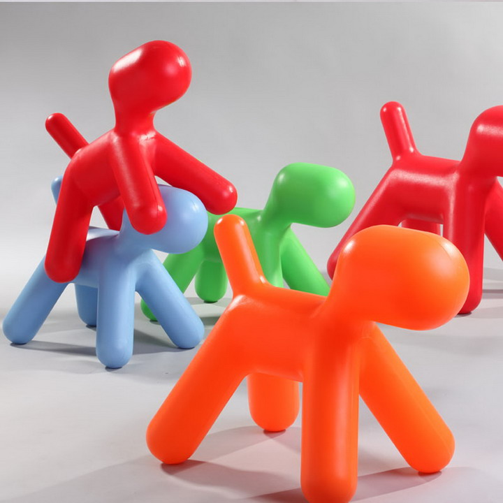 Chic Modern Design Small Size Plastic Kids Chair Cute Puppy Dog Design Childrens Play Toy Furniture - 3