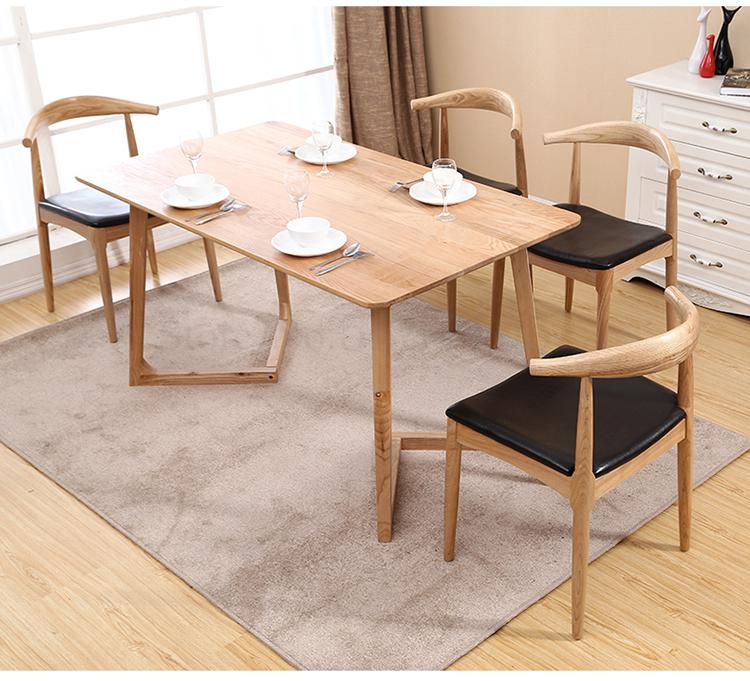 Nordic Solid Wood Dining Chair For Home Restaurant Coffee High Back Hinese Horn Tea Room Chair - 3