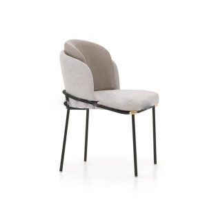 Italian Minimalist Dining Chair Carbon Steel Fabric Simple Light Luxury Comfortable Coffee Shop Enginee