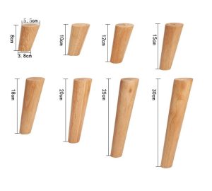 Furniture Legs Wooden Table Solid Wood Sofa Tea Cabinet Kitchen Foot Nordic Style Inclined Cone - 2