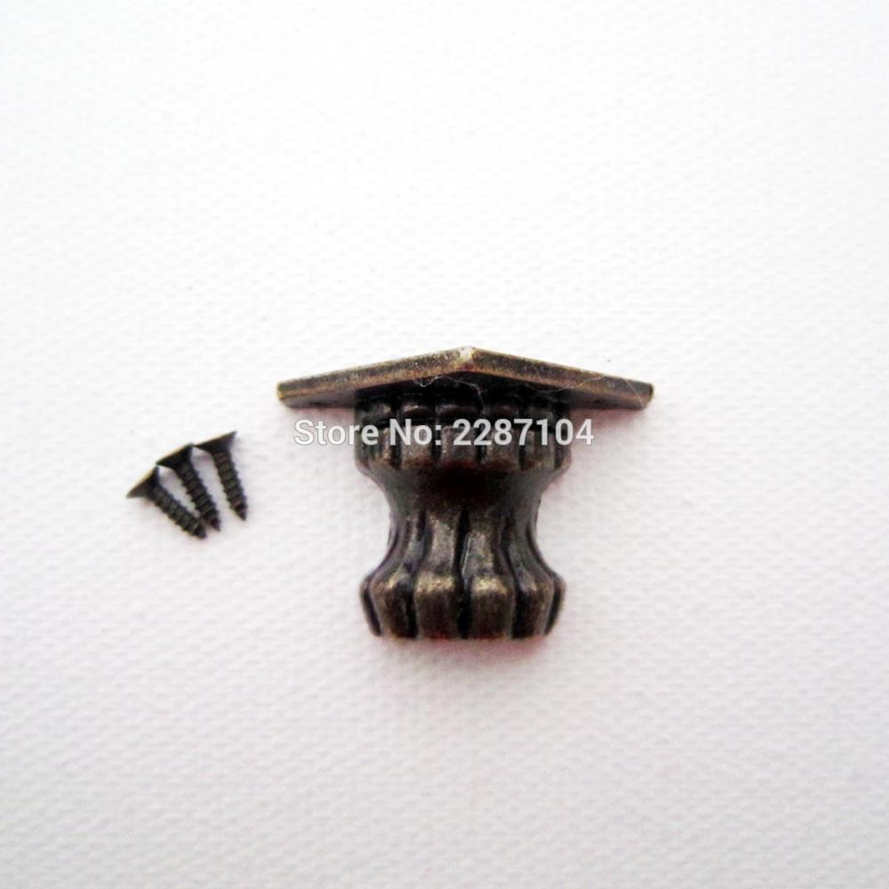 4pcs Decorative Antique Brass Vintage Angel Face Cheetah Jewelry Chest Wood Furniture Feet Leg Corner Protector Screw - 4