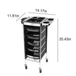 The Yc-q7 5 Tiers Hairdresser Beauty Storage Trolley Black A Large Capacity Abs Fashionable Appearance - 3