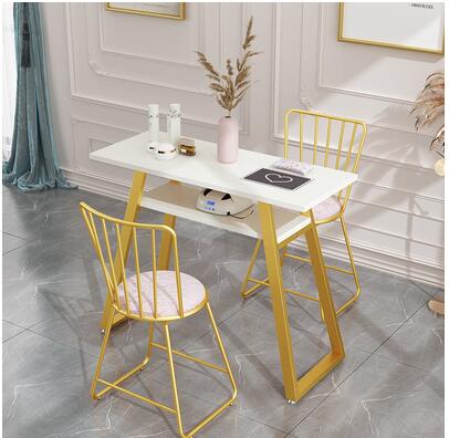 Doublesided Modern Nail Table And Chair Set Economy Durable Simple Design For Beauty Salons - 2