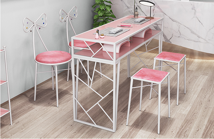 Nordicstyle Gold Art Nail Table Chair Set Singledouble Economy Iron Net Red Design - 32