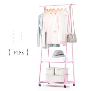 Multi-function Triangle Coat Rack Clothes Hanger Removable Bedroom Hanging With Wheels Floor Standing - 2