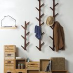 Actionclub 1 Pc Bamboo Wooden Hanging Coat Rack Wall Clothes Hanger Living Room Bedroom Decoration Shelves 6 Hooks