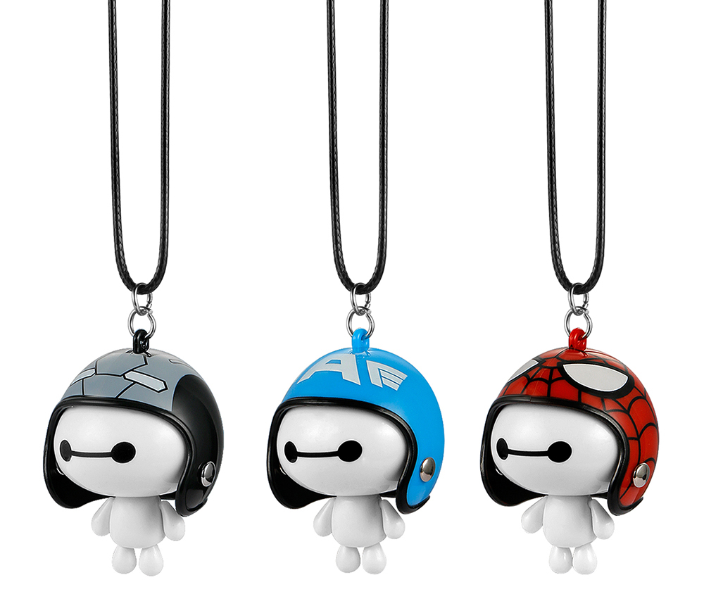 Cute Baymax Robot Doll Car Pendant Automobile Rearview Mirror Hanging Ornaments Helmet Suspension Decoration Gift - 2