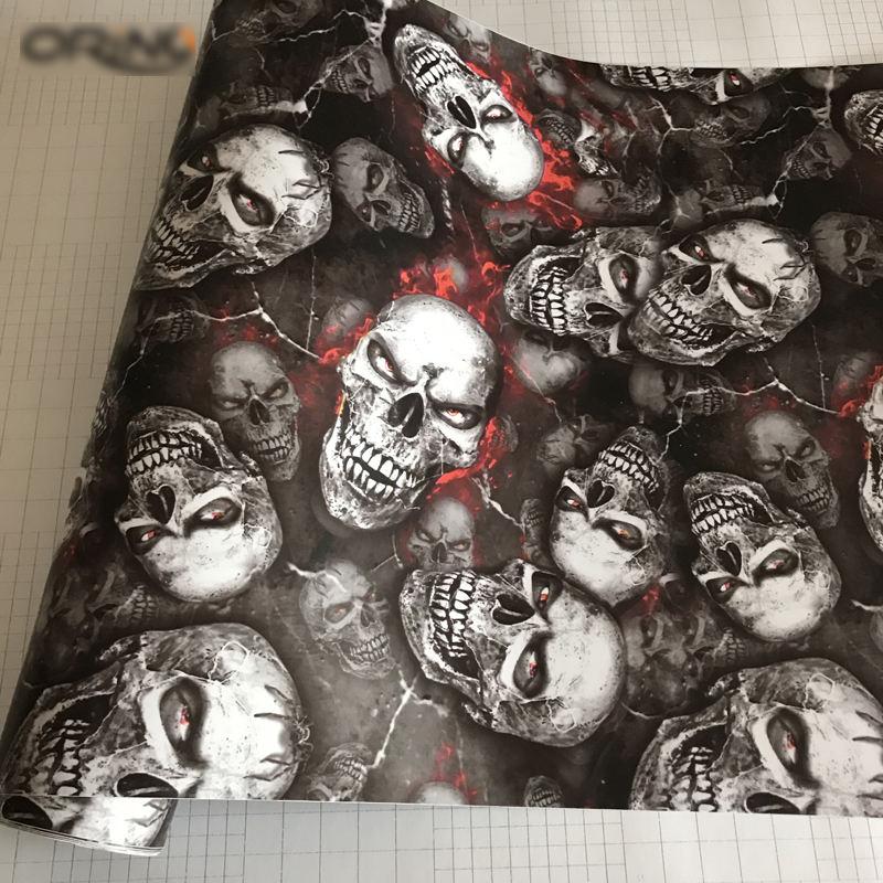 Sticker Bomb Vinyl Wrap Adhesive Motorcycle Bike Scooter Film Jdm Cartoon Skull Printed Racing Wrap - 24