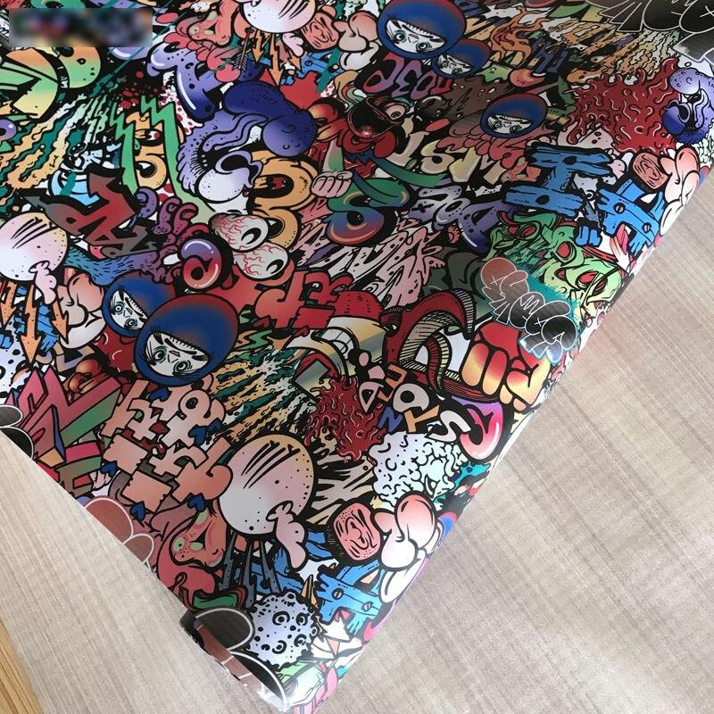 Sticker Bomb Vinyl Wrap Adhesive Motorcycle Bike Scooter Film Jdm Cartoon Skull Printed Racing Wrap - 16