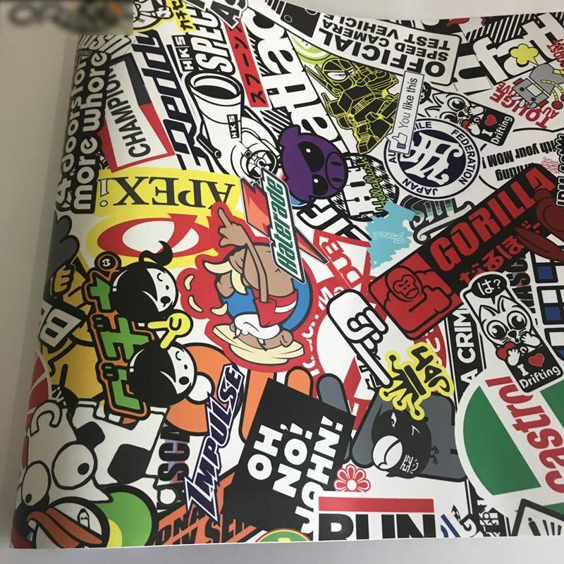 Sticker Bomb Vinyl Wrap Adhesive Motorcycle Bike Scooter Film Jdm Cartoon Skull Printed Racing Wrap - 5