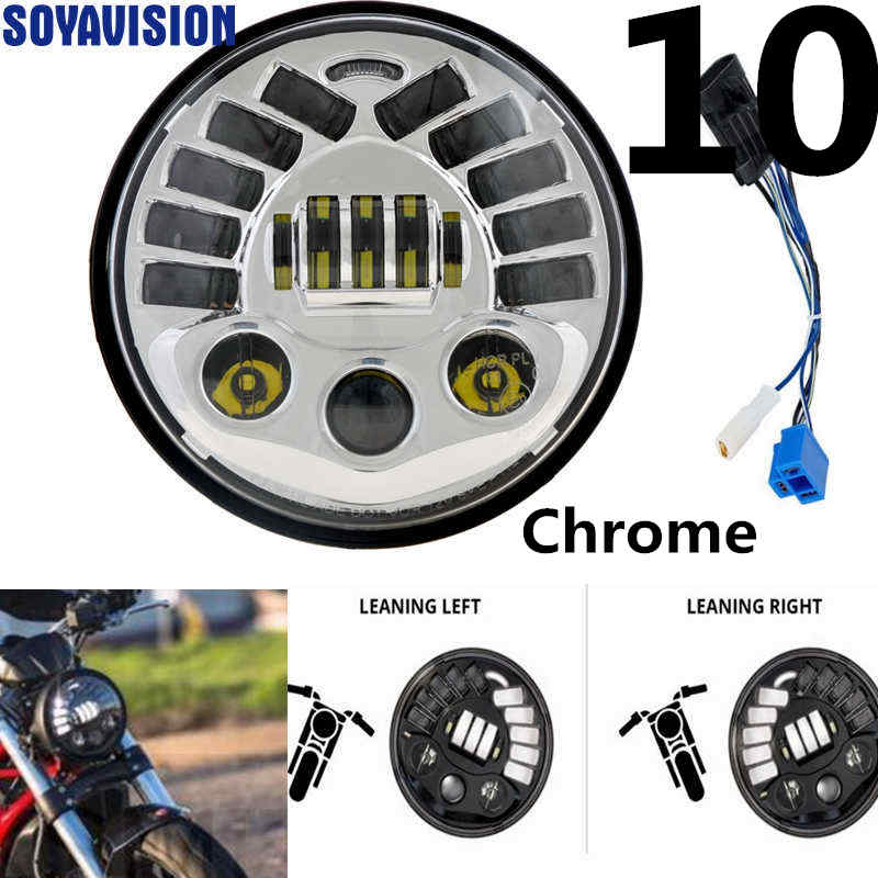 7inch Universal Led Motorcycle Headlight H4 Moto Headlamp For Bmw Honda Cafe Racer Chopper Car Head Light - 42