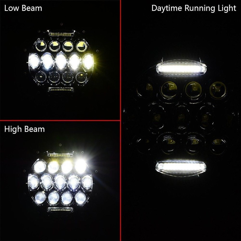 7inch Universal Led Motorcycle Headlight H4 Moto Headlamp For Bmw Honda Cafe Racer Chopper Car Head Light - 36