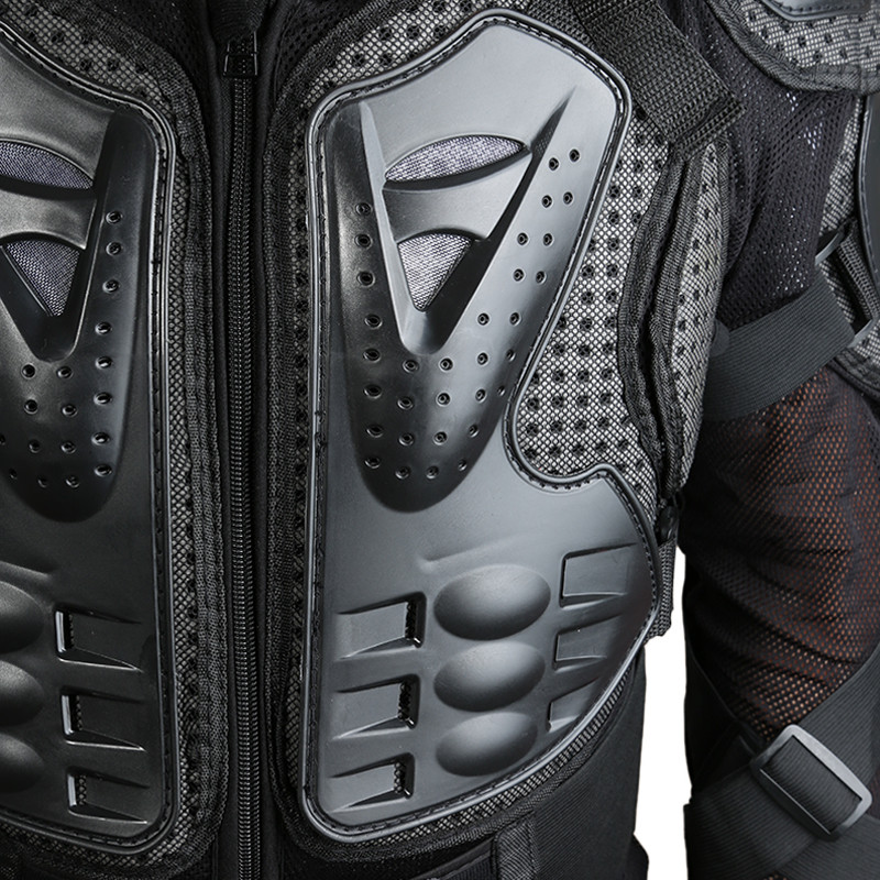 Black Full Body Motorcycle Armor Jacket Motocross Gear With Back Shoulder Protectors Sizes Sxxxl - 9