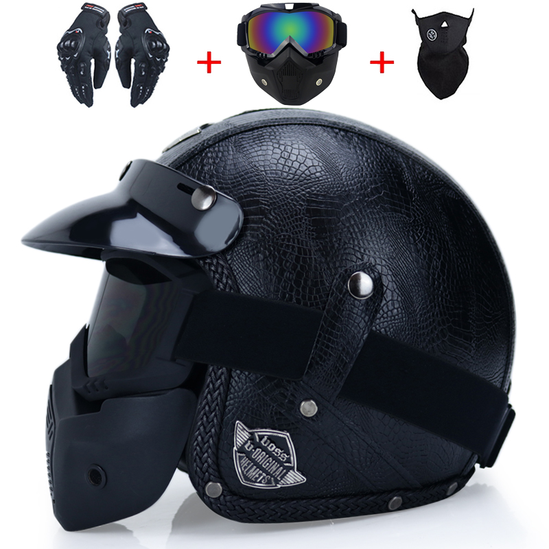 Open Face 3 4 Helmet Personalized Mens Womens Vintage Retro Motorcycle De Helmets - 5