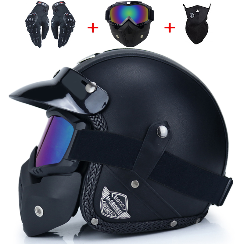 Open Face 3 4 Helmet Personalized Mens Womens Vintage Retro Motorcycle De Helmets - 4