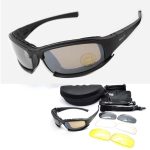 C5 Army Goggles Desert Storm 4 Lens Outdoor Sports Hunting Sunglasses Anti X7 Polarized War Game Motorcycle Glasse - 2