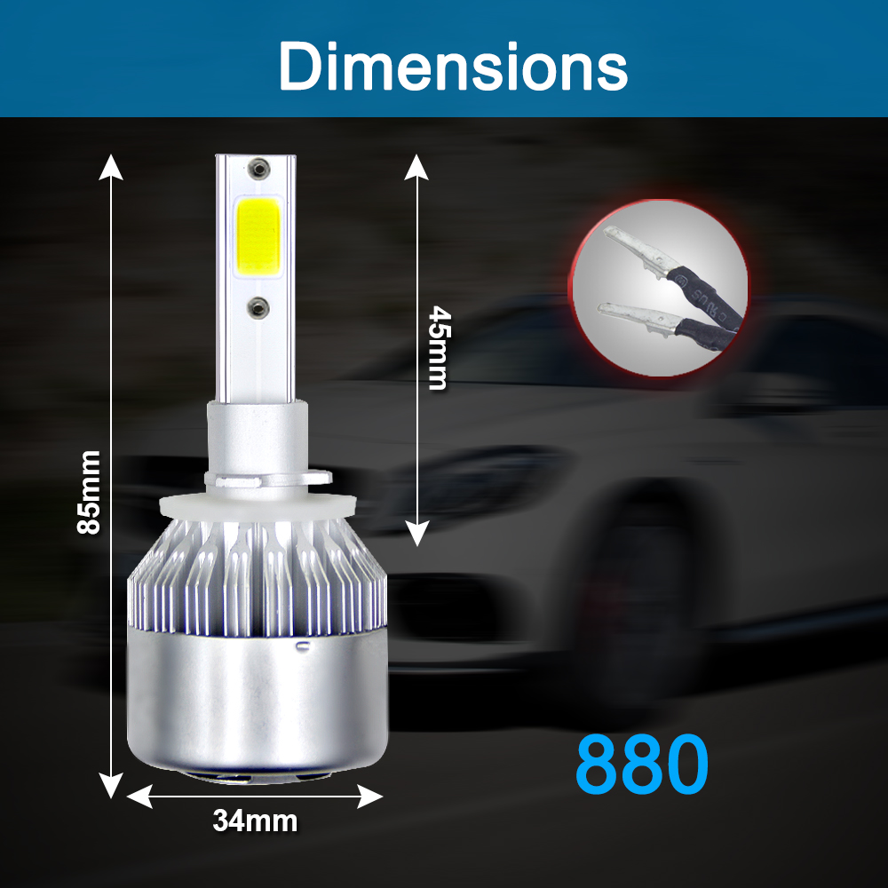 Super Bright Turbo Car Headlight Led Bulb 4500k8000k H1 H3 H4 H7 H11 9005 9006 16000lm 12v Fog Light Bullet Zes Technology - 26