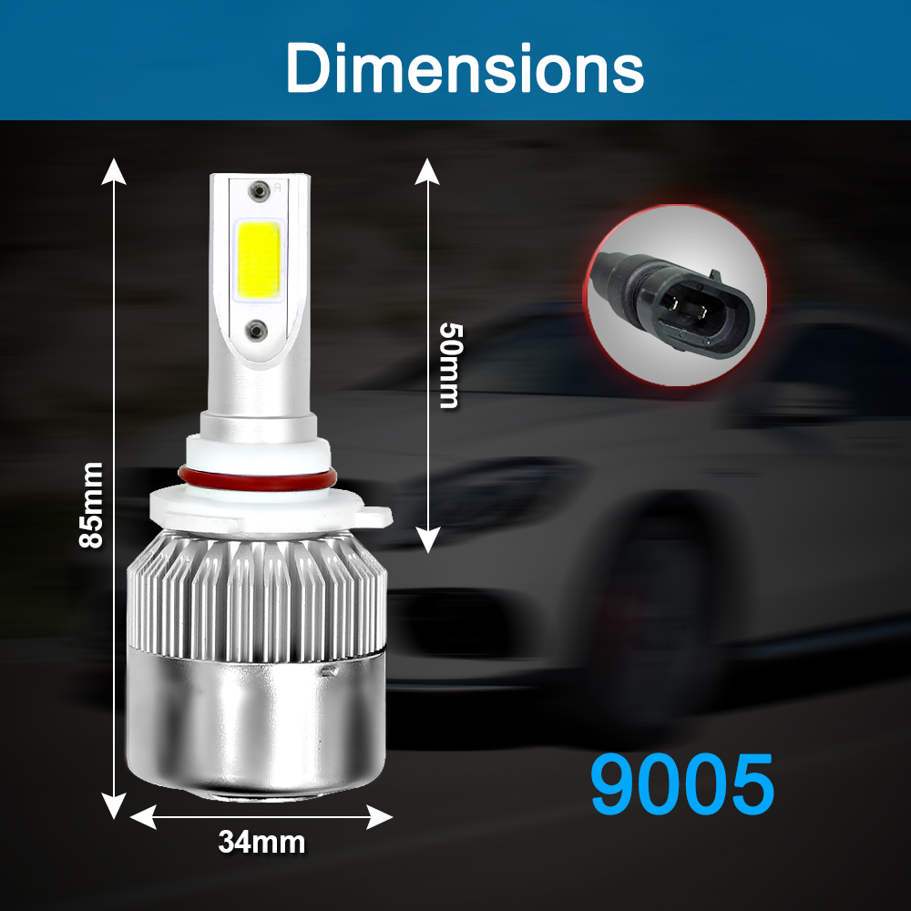 Super Bright Turbo Car Headlight Led Bulb 4500k8000k H1 H3 H4 H7 H11 9005 9006 16000lm 12v Fog Light Bullet Zes Technology - 24