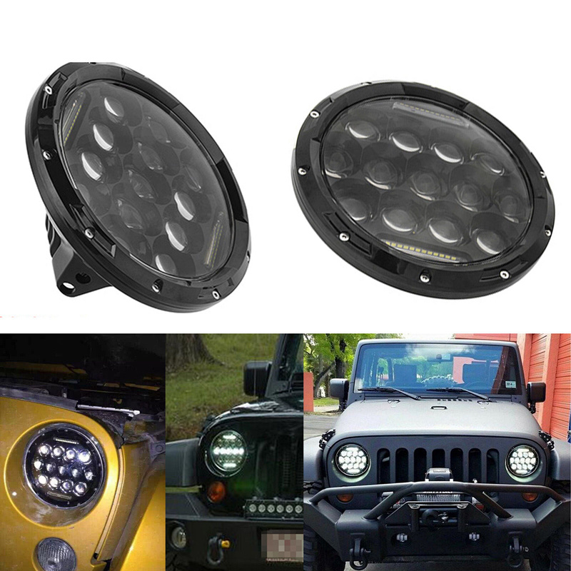 2xlada Urban 7inch Led Jeep Headlight H4 Hilow Beam Halo Angle Eyes Drl Offroad 4x4 Headlamp For Suzuki Samurai - 32