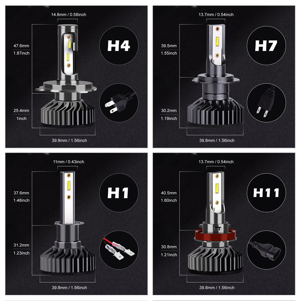 Highpower H4 H7 H1 H3 H8 H11 9005 9006 Led Car Headlight Bulbs 110w 16000lm 20000lm 6500k Canbus Auto Headlamp Fog Light Styling Kit - 10