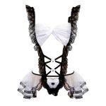 Japanese Maid Cosplay Sexy Costumes Perspective Lingerie Underwear Classical Erotic Lace Outfit Babydoll - 5