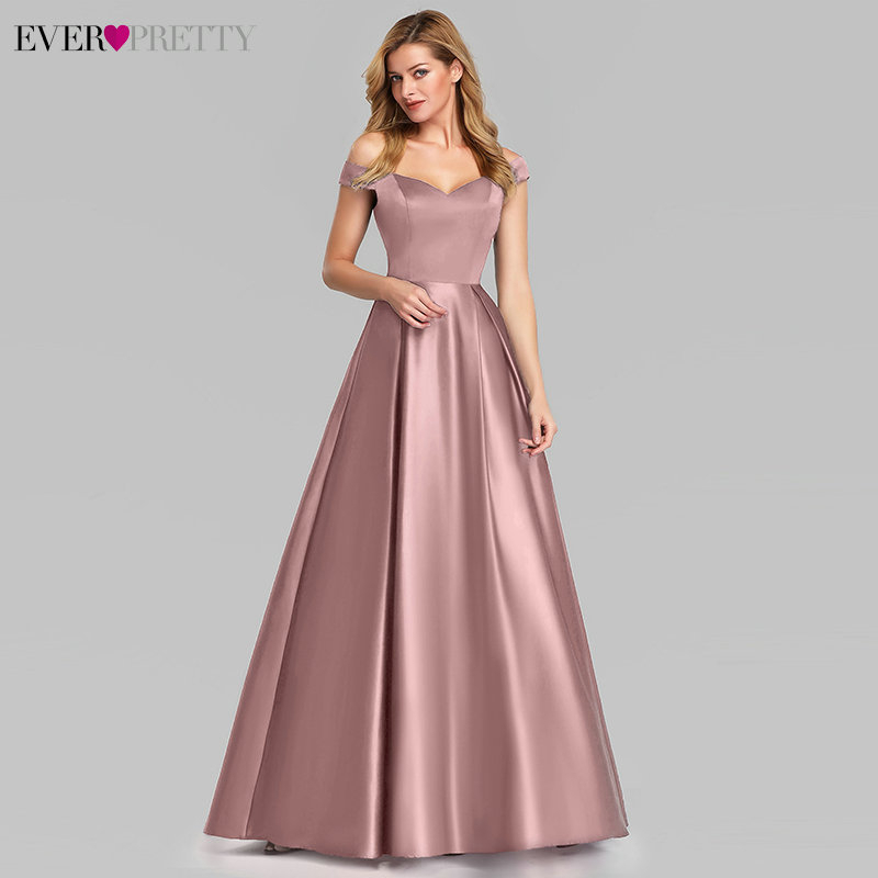 Elegant Navy Blue Aline Satin Evening Dress Vneck Formal Long Gown Ever Pretty Ep07934nb Perfect For Special Occasions - 19