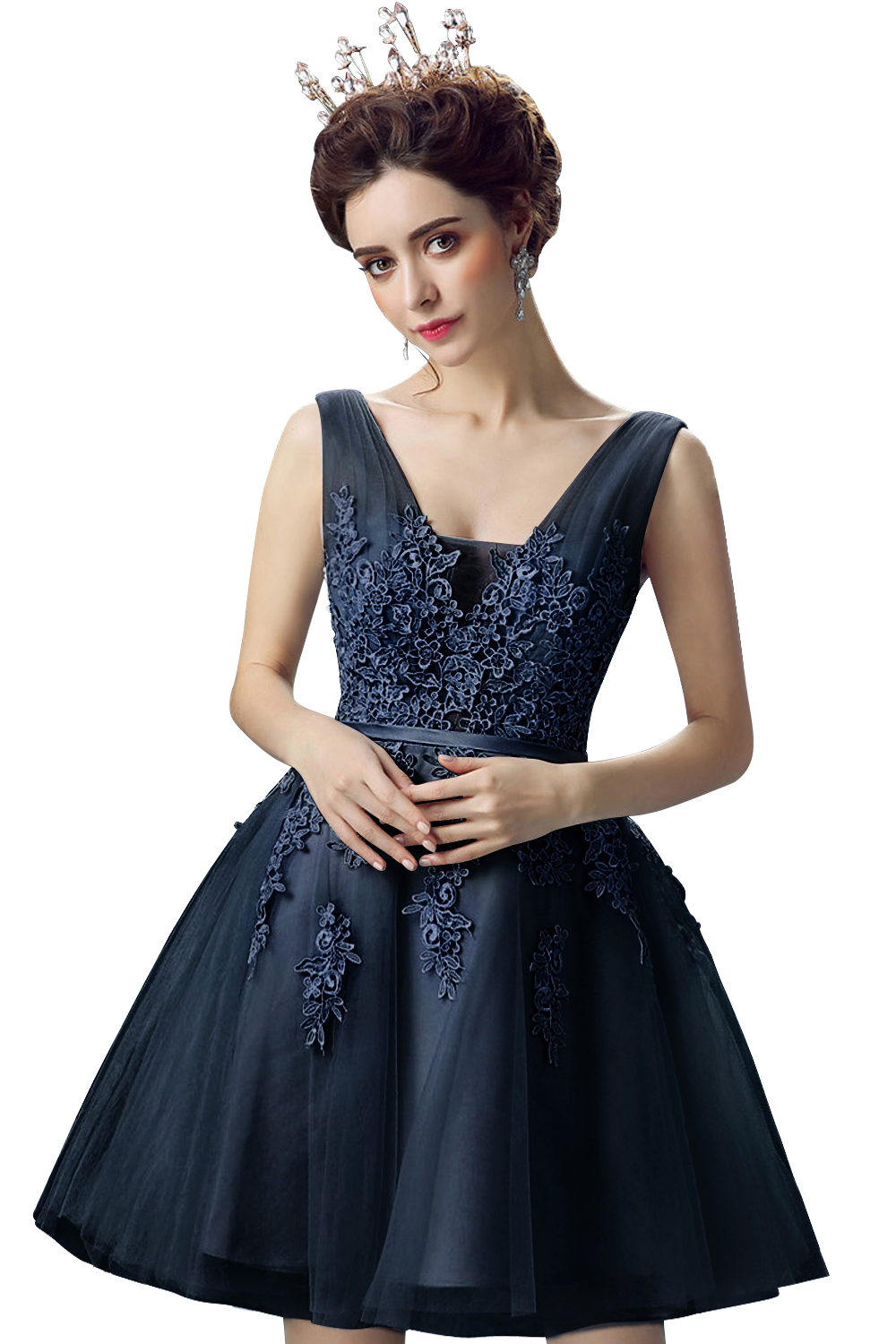 Stunning Pink Lace Short Prom Dress Appliqued Homecoming Outfit 8th Grade Graduation 15 Anos Celebration Gown - 7