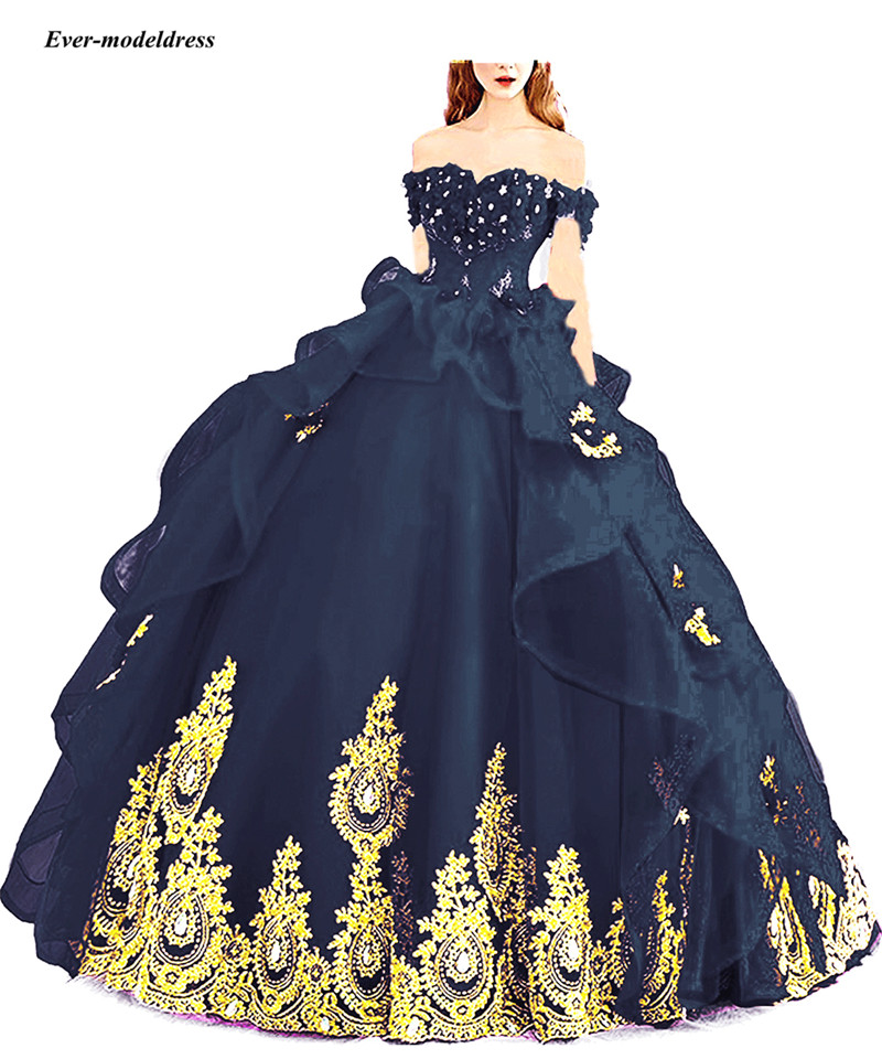 Offshoulder Quinceanera Princess Ball Gown Beaded Applique Corset Sweet 16 Vestidos De 15 Aos - 9