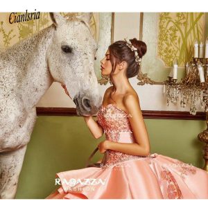 Classy Beaded Ball Gown Quinceanera Dresses Sweetheart Neck Appliqued Sweet 16 Dress Satin Sweep Train Sequined Masquerade Gowns - 3