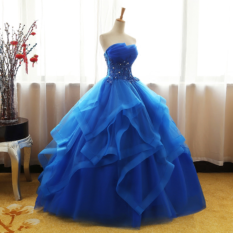 Elegant Strapless Quinceanera Ball Gown Custom Size Formal Prom Homecoming Dress In 5 Colors - 4