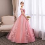 Quinceanera Dresses Elegant Boat Neck Luxury Lace Embroidery Vestidos De 15 Anos Party Prom Vintage Gown F - 5