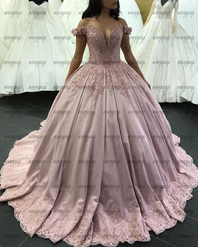 Elegant Quinceanera Ball Gown Burgundy Offshoulder Beaded Appliques Plus Size Long Tulle Puffy Prom Dress - 2