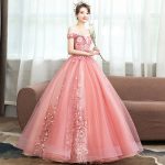 Off The Shoulder Pink Quinceanera Dresses Vintage Ball Gown Vestidos De Quinceaneras Sweet 16 Gowns For Adults - 2