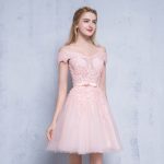 Lamya Sexy Red Lace Elegant Knee Length Prom Dresses Arrived Women Beading A Line Evening Party Dress With Bow - 5