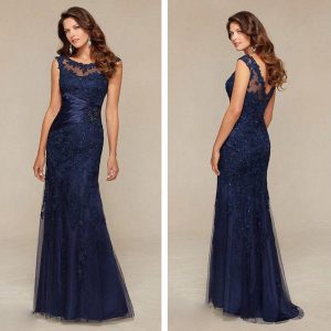 Royal Blue Mother Of The Bride Dresses Mermaid Beaded Lace Groom Long Evening For Wedding