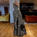 Popular Special Design Dubai Celebrity Dresses Mermaid One Shoulder Sleeveless Evening Red Carpet Runaway Gowns Custom - 3