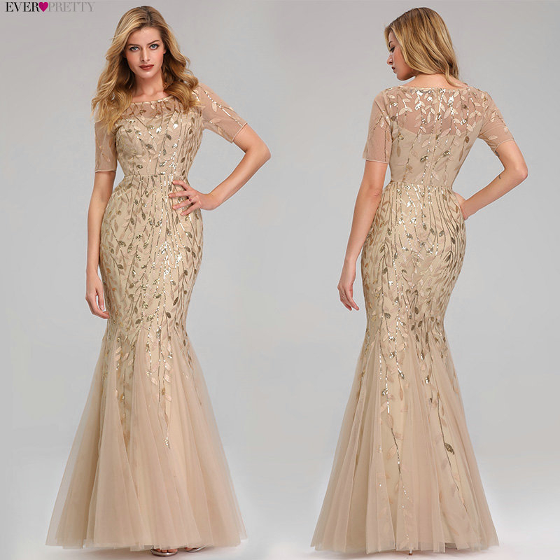 Elegant Burgundy Sequined Mermaid Evening Gowns Vneck Party Dress Ever Pretty Ep07886 For Women - 10
